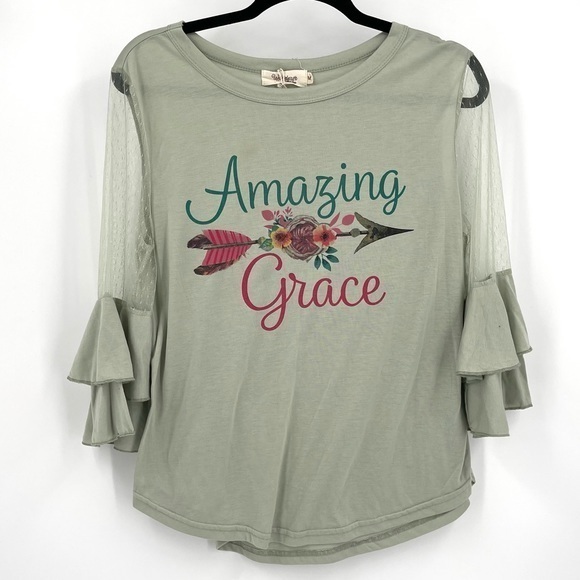 WANDERER Size Medium Sage Amazing Grace Blouse - Picture 1 of 6